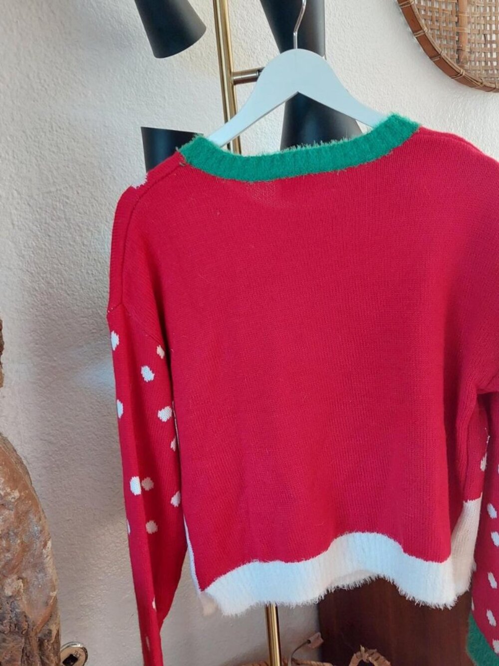 NWT Peanuts Charlie Brown Snoopy Ugly Christmas Sweater Gingerbread House Red Si - Picture 5 of 5